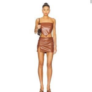 Brown Faux Leather Set